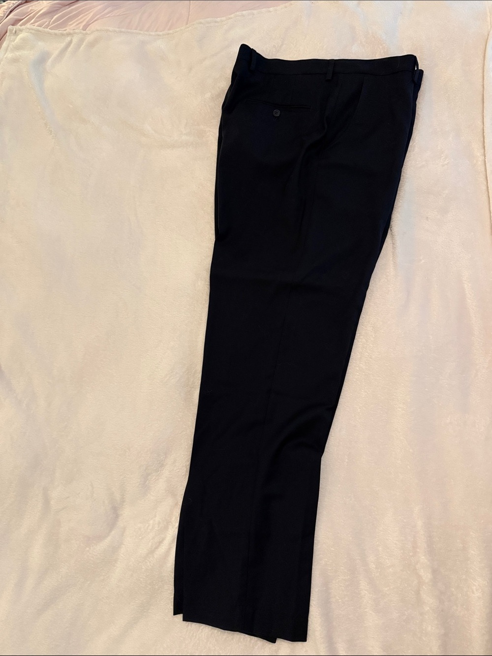 Men's Navy Blue Dress Trousers - Tailored Straight Fit